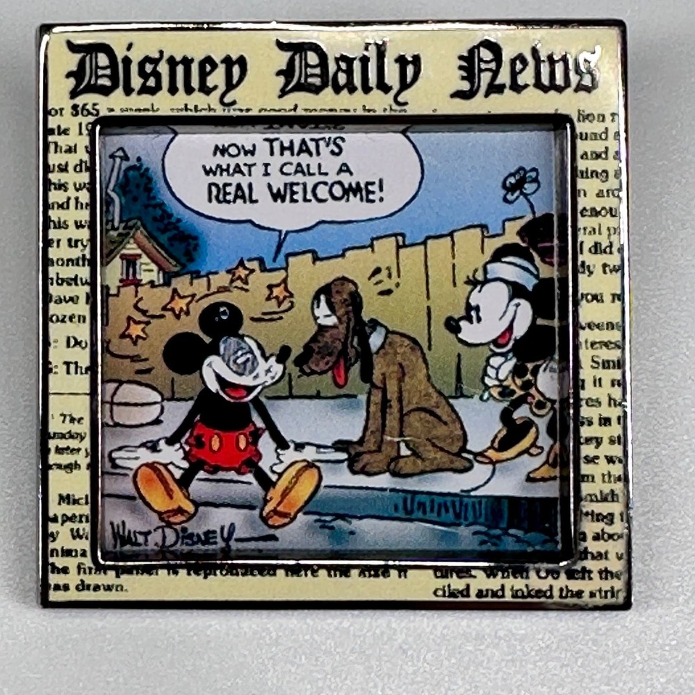 Disney Daily News Comic Strip Series #4 Mickey Pluto Minnie Pin LE 5000 VINTAGE